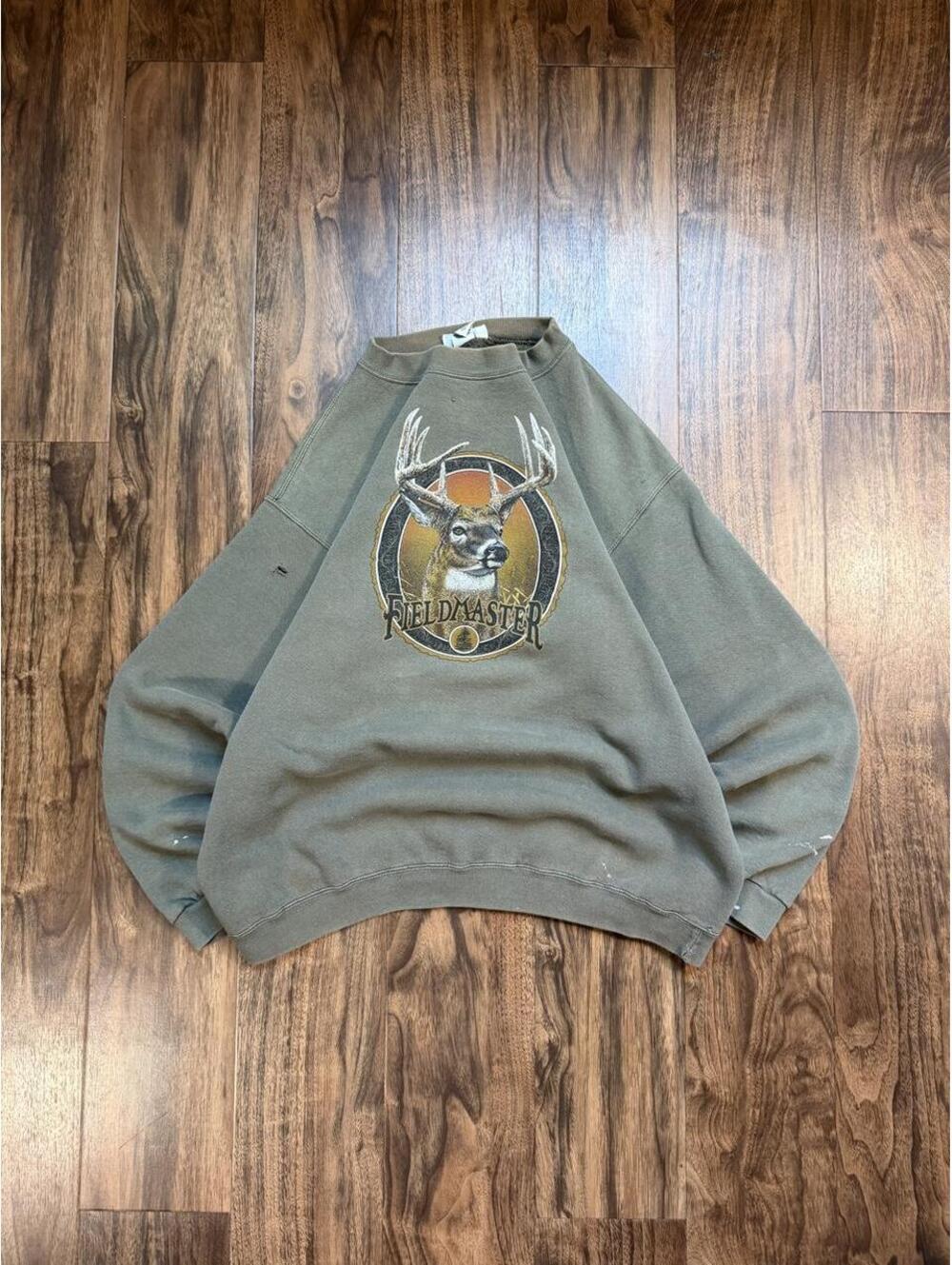 Vintage 90s Fieldmaster USA Nature Buck Faded Sweatshirt Size Large